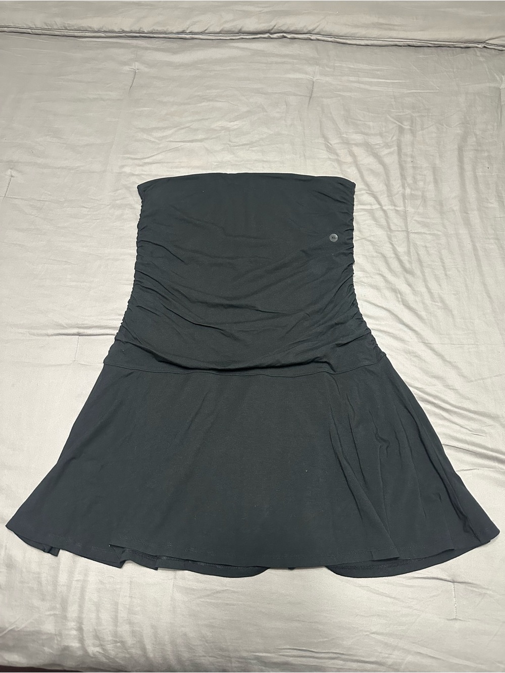 American Eagle Black Strapless Ruching Skirt Mini Dress Sz XL new
